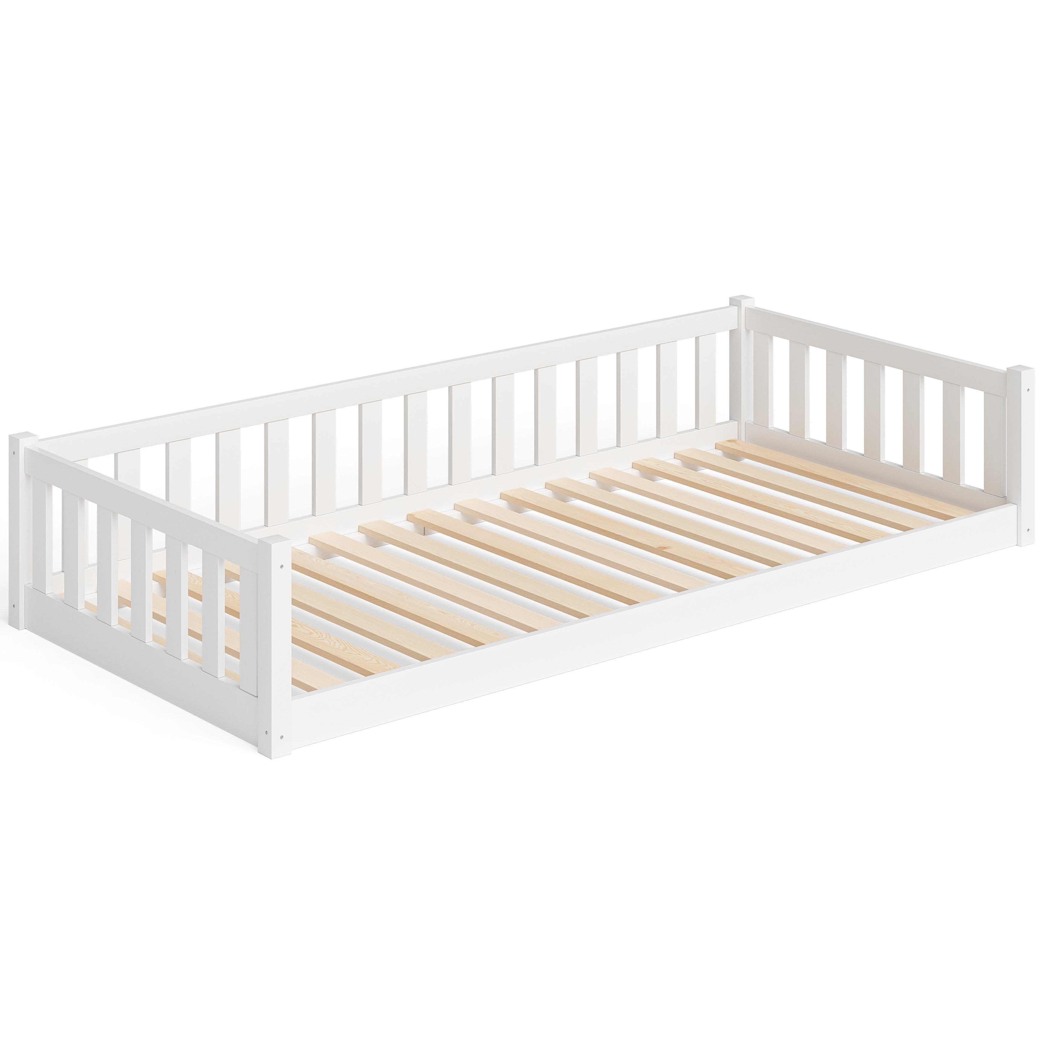 Bellabino Kinderbett Mura (Bodenbett 90x200 weiß, günstig online kaufen