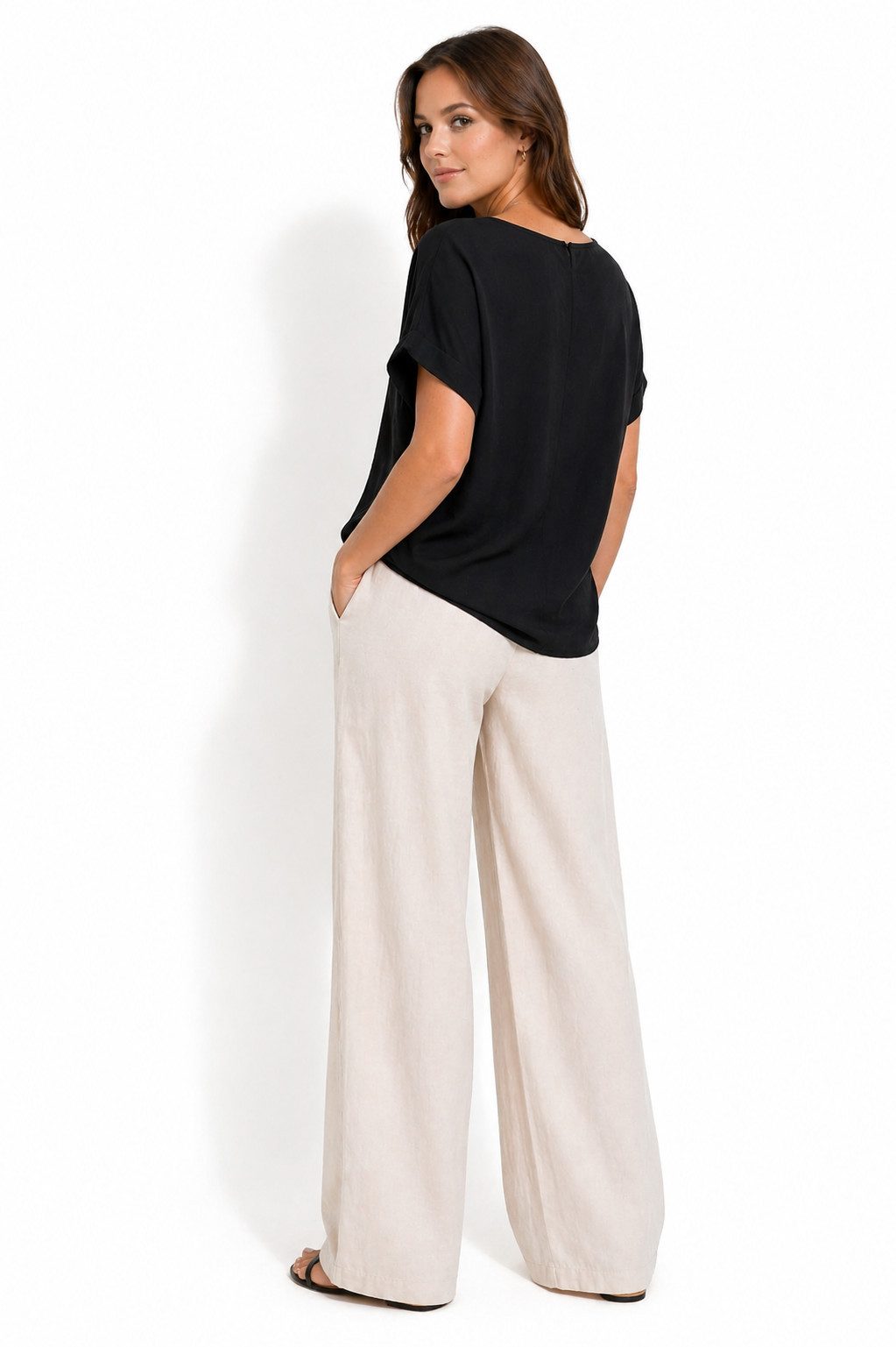 ITALY VIBES Kurzarmbluse - sommerliche Bluse - Blusenshirt Damen mit Knotendetail ONE SIZE / passend für Größe S - L