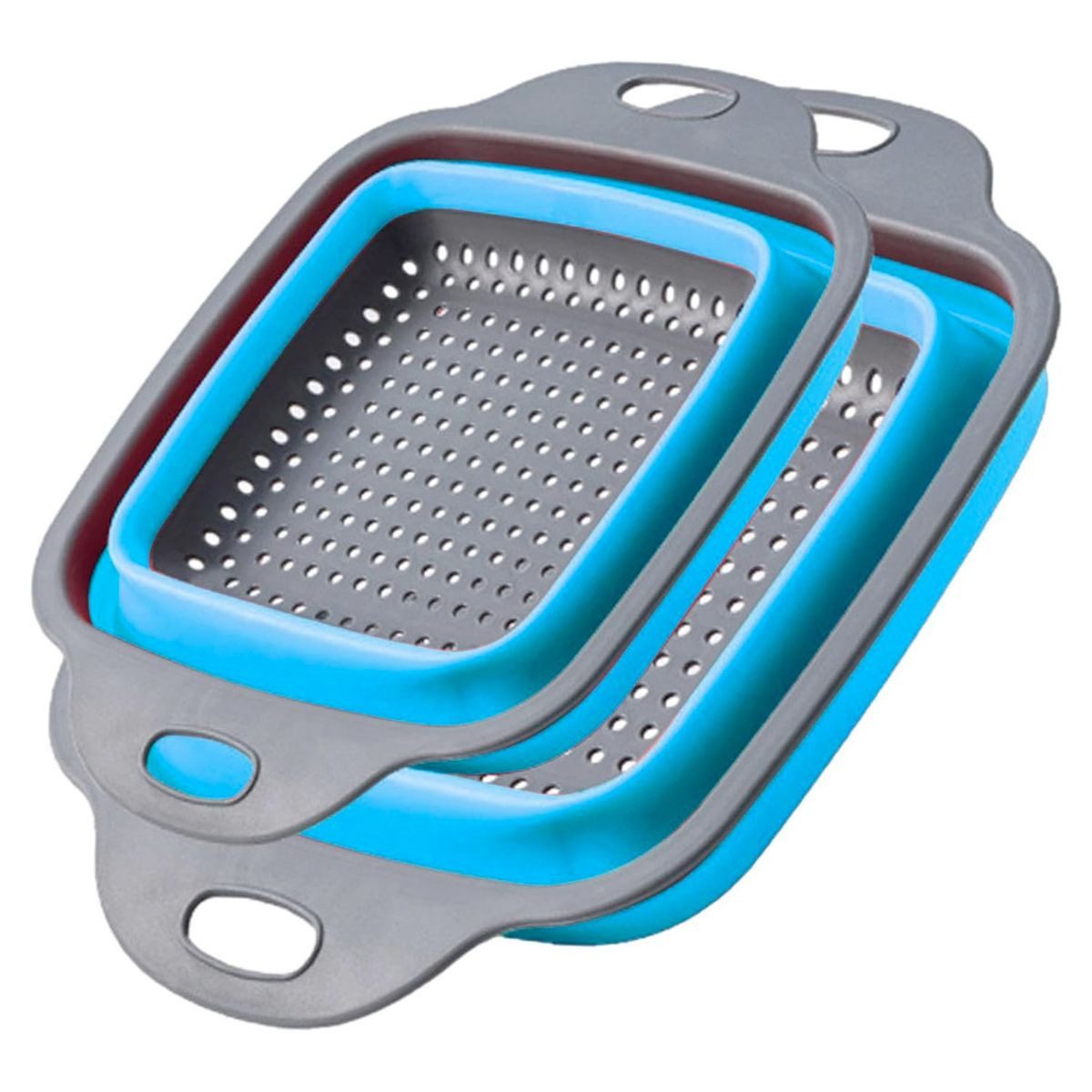 König Design Küchensieb Seiher 2er Set Faltbares Küchensieb Nudelsieb, Silikon / Kunststoff, (Set, 2-St., 2 Größen), Seiher Sieb, Küche Silikon Klappbar Abtropfsieb Nudelsieb