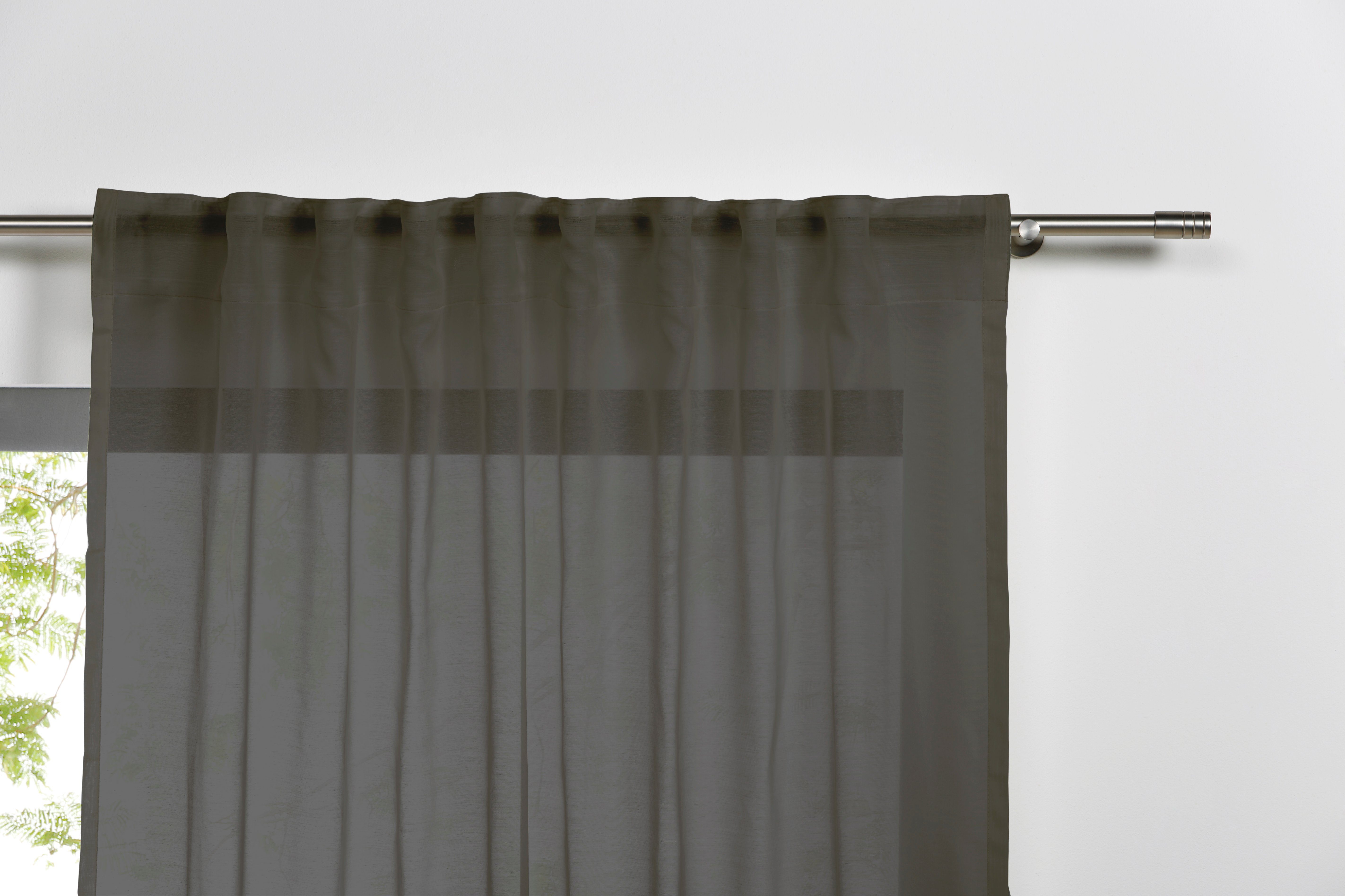 Schlaufenschal (1 Polyester, Grau St), ondeco, 100% Vorhang moderner verdeckte Mood, Schlaufen