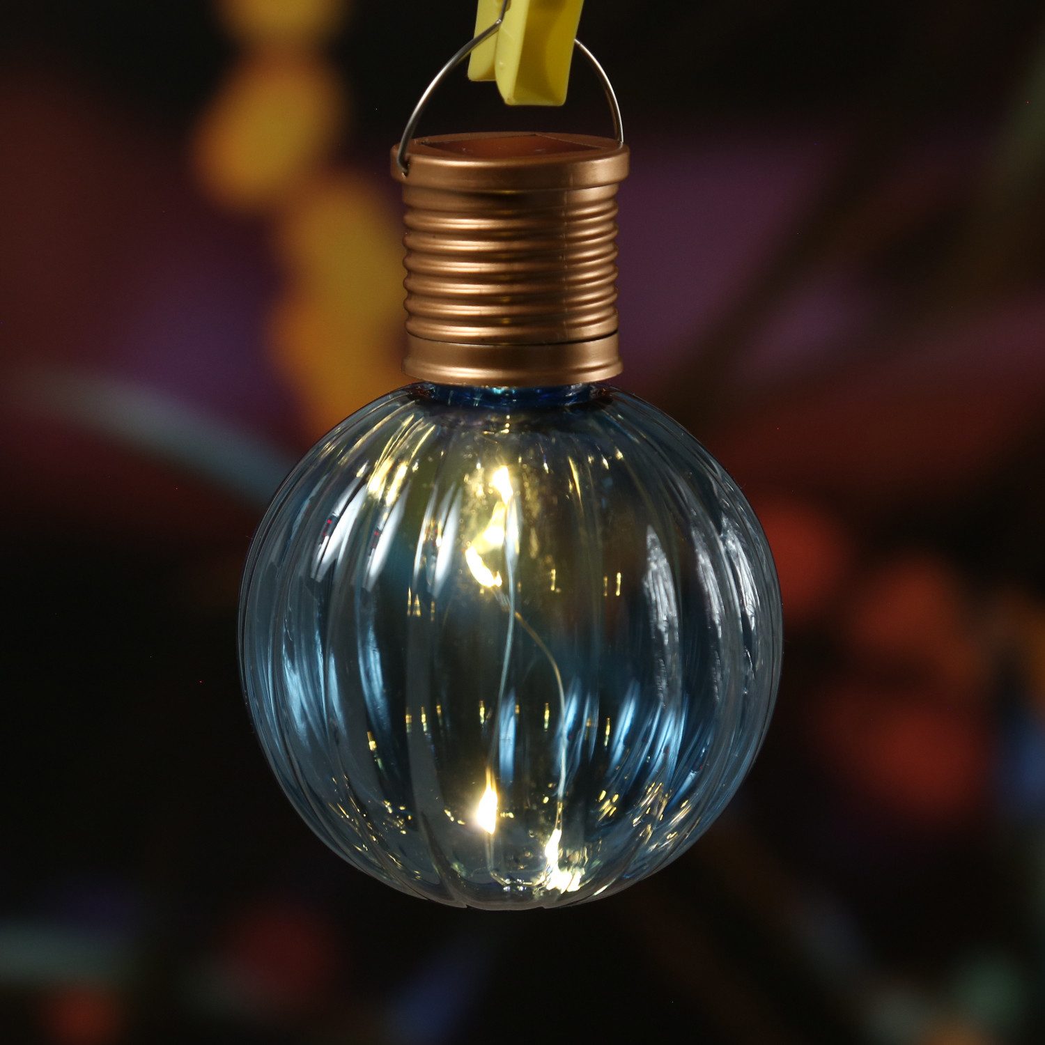 MARELIDA LED Solarleuchte LED Solar Glühbirne mit Lichterkette Kugelleuchte für Garten Balkon, LED Classic, warmweiß (2100K bis 3000K)