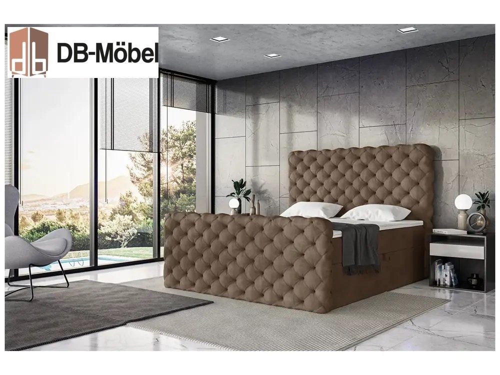 DB-Möbel Boxspringbett "RUBEN"mit Bettkasten - Gepolstert günstig online kaufen