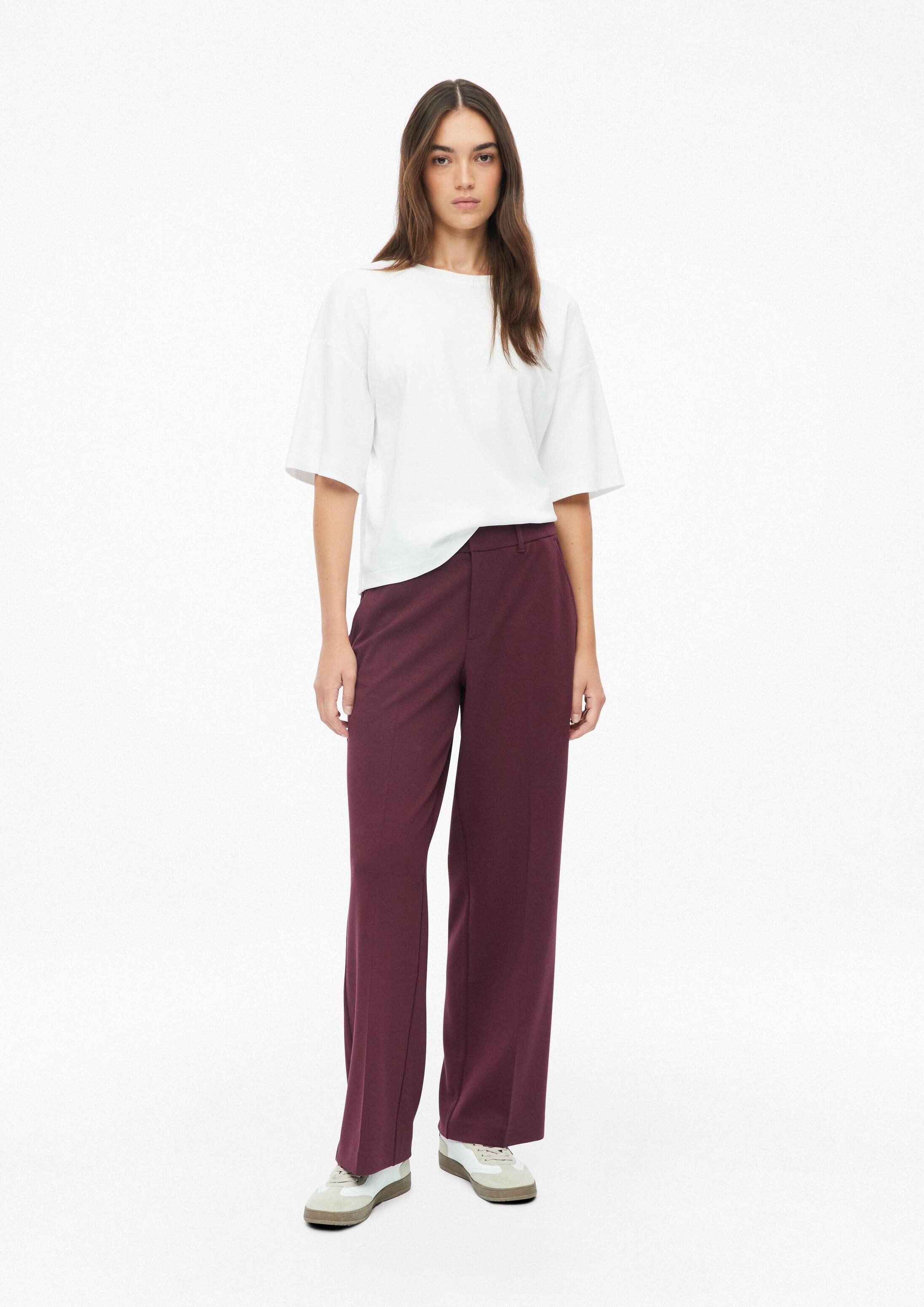 s.Oliver Chinos Hose Strukturierte Wide Leg- Hose mit High Rise
