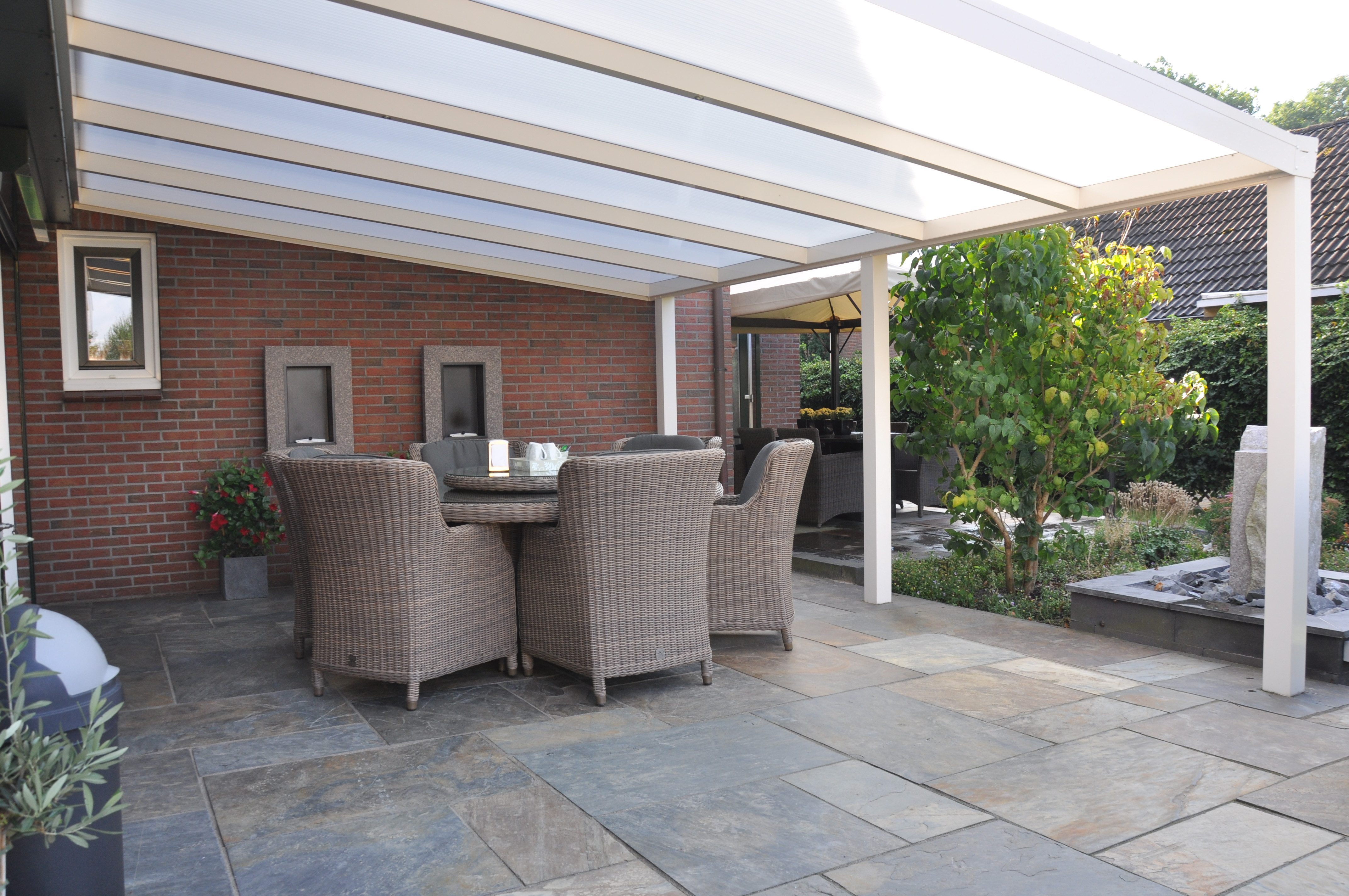 Terrasse2000 Terrassendach Terrassendach Alu Stegplatte Barcelona Weiss, BxT: 300x300 cm, Bedachung Doppelstegplatten