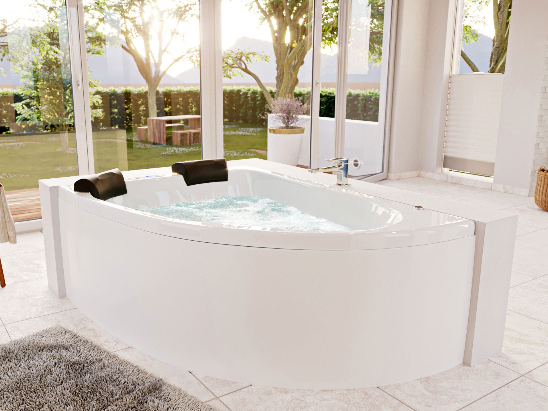 Magnolia Home Whirlpool Langeck Whirlpool Royal XL 180x130 links Made in Germany 21 Düsen ohne