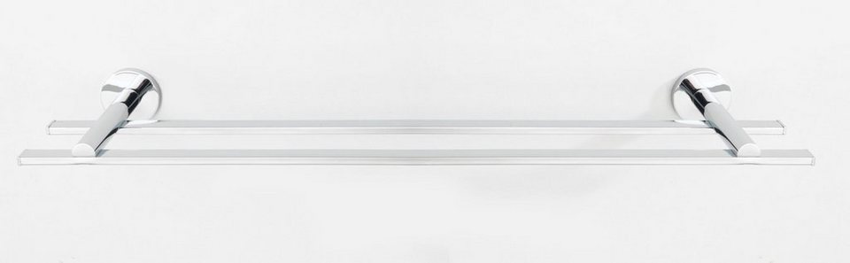 WENKO Handtuchstange UV-Loc® Isera, befestigen ohne Bohren, Stilvolle  Doppel-Badetuchstange aus Vierkantrohr
