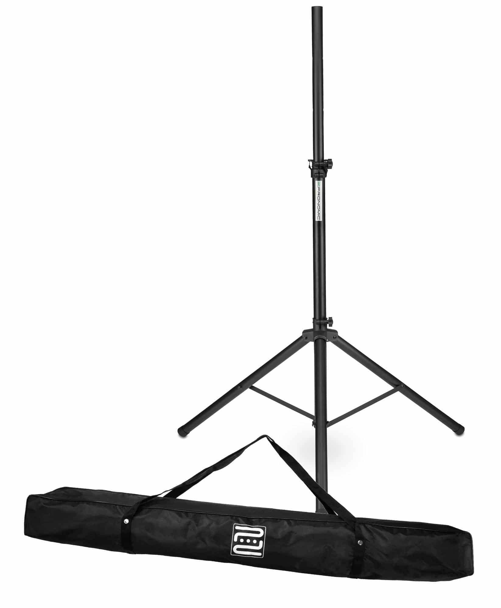 Pronomic Lautsprecherständer SPS-1A Boxenstativ Aluminium, (Spar-Set, 2-tlg., Inkl. Tasche, Stativ auch als Dartstativ oder Fotostativ verwendbar)