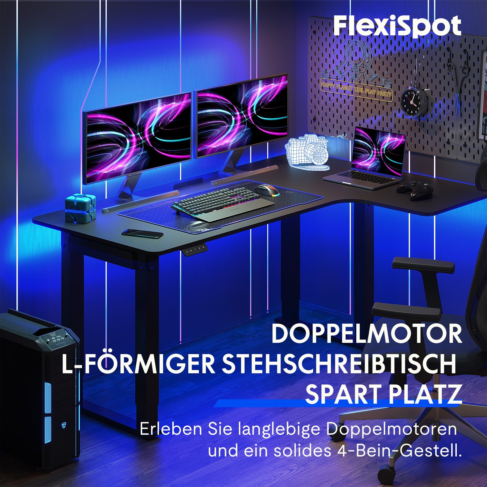 FLEXISPOT Schreibtisch Elektrisch höhenverstellbarer Tisch mit Doppelmotor günstig online kaufen