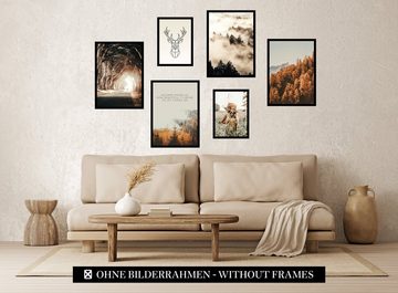 CreativeRobin Bilder-Collage » Herbst « Poster-Set als Wohnzimmer Deko, CreativeRobin, Herbst