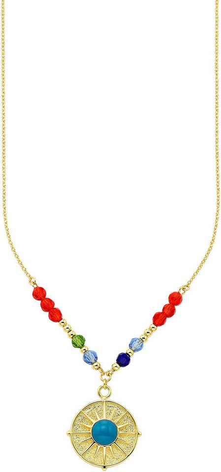 Aniston JEWELRY & WATCHES Kette mit Anhänger Schmuck Geschenk Silber 925 Halskette mit Anhänger und bunten Steinen, mit Zirkonia (synth), Glasstein