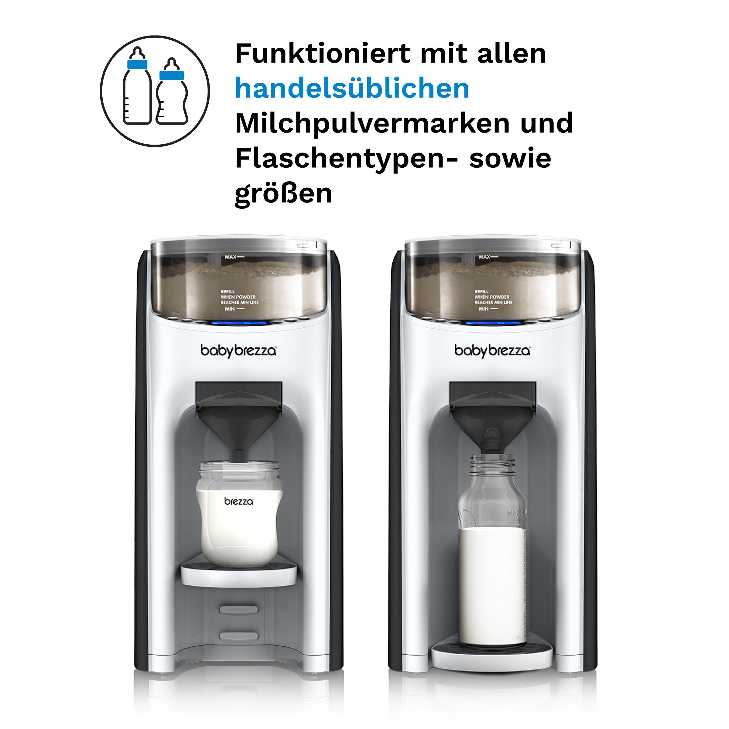 Baby Brezza Babyflaschenwärmer Automatischer Flaschenzubereiter mit Pulvermischung und Temperaturwahl, Zubereitung in Sekunden – ideal auch für nachts – Bild 4 von 5