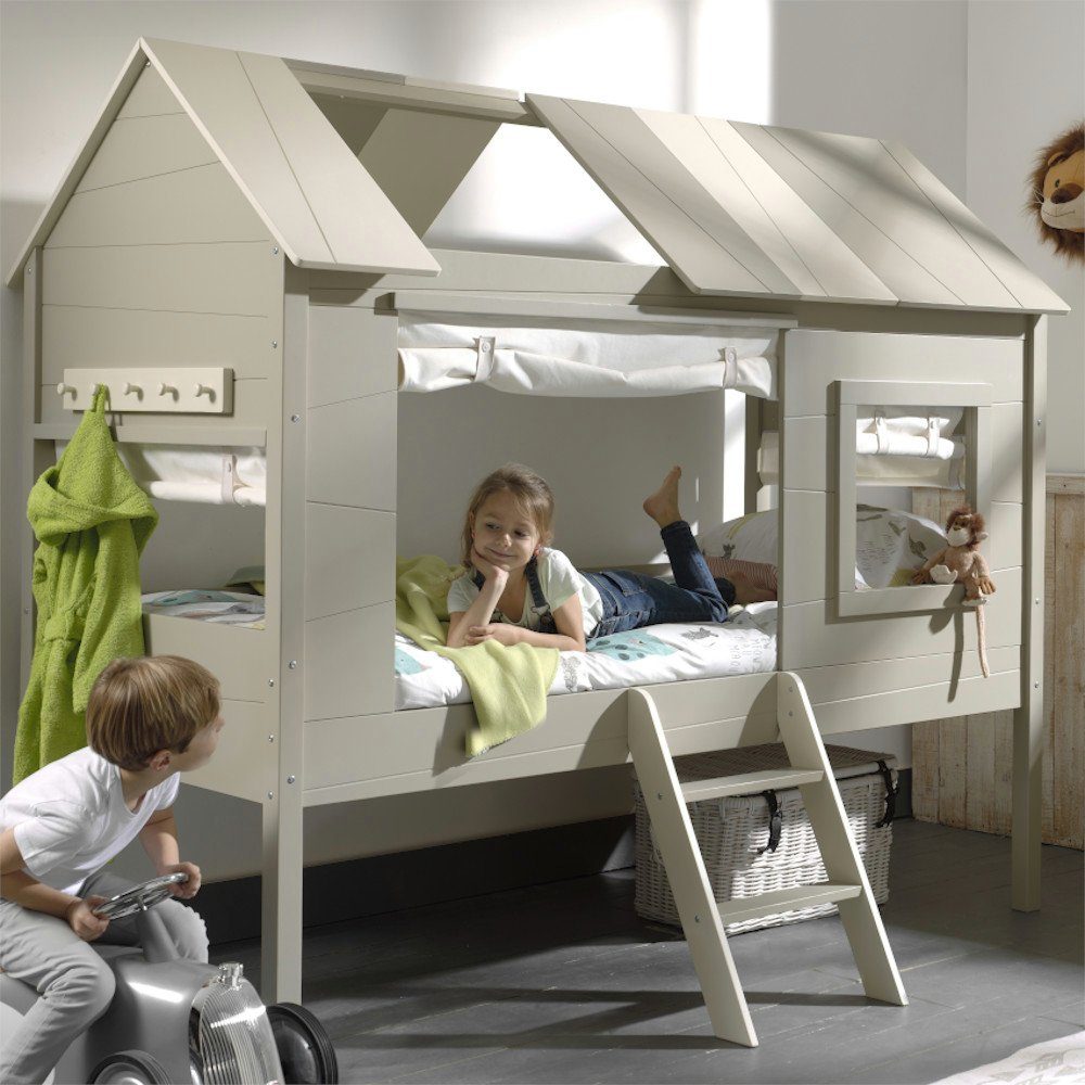 Bettvorhang 24 Kindermöbel Jelany in creme-weiß, 4-teilig