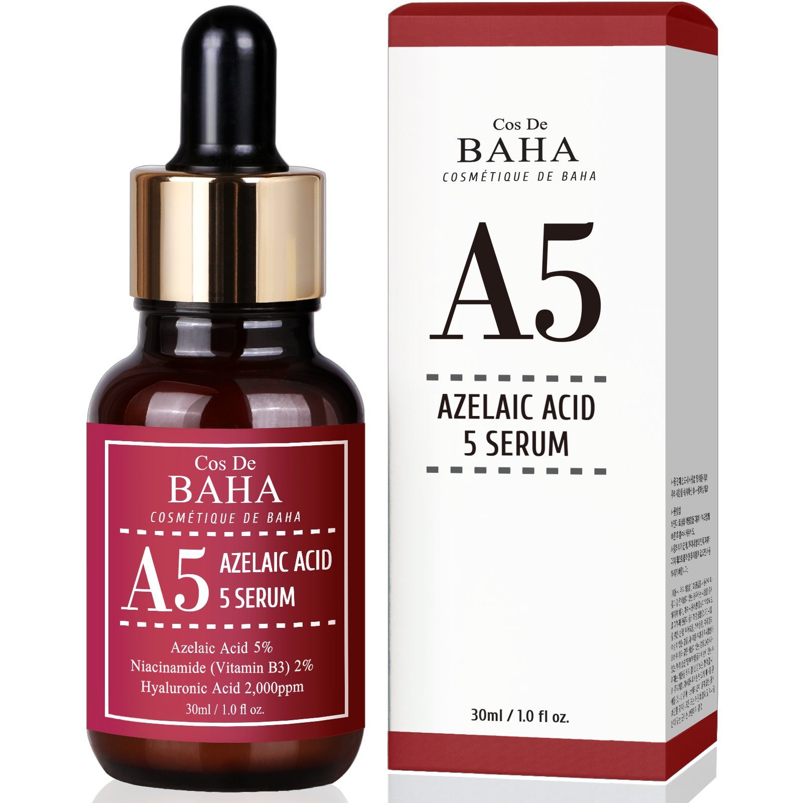 Cos de BAHA Gesichtsserum, mit Azelainsäure, Niacinamide, Panthenol & Hyaluronsäure