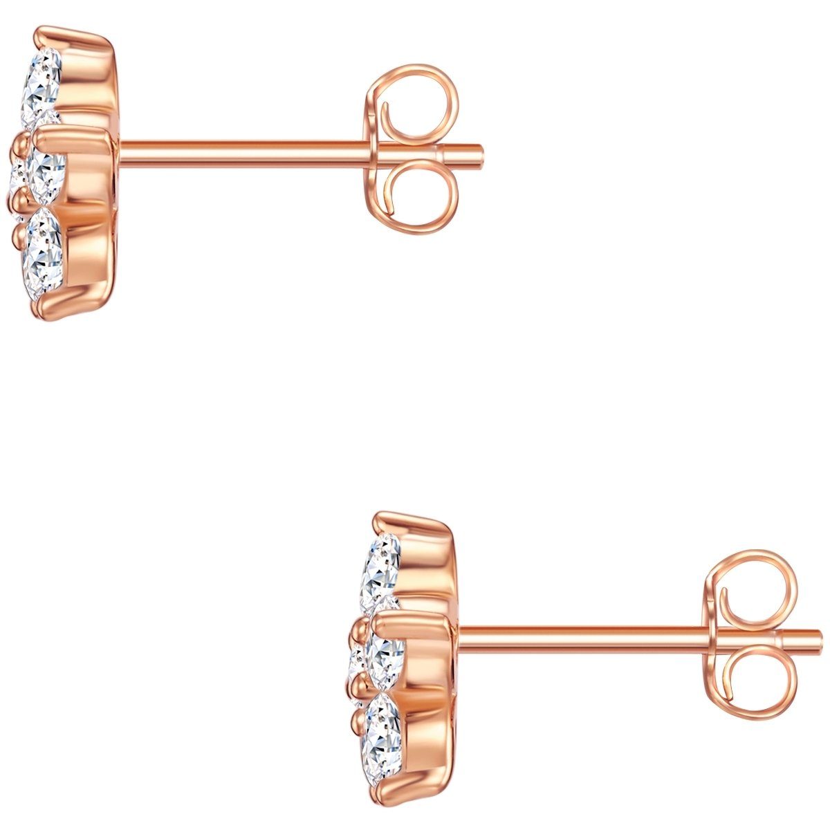Rafaela Donata Paar Ohrstecker Blume roségold, mit Zirkonia