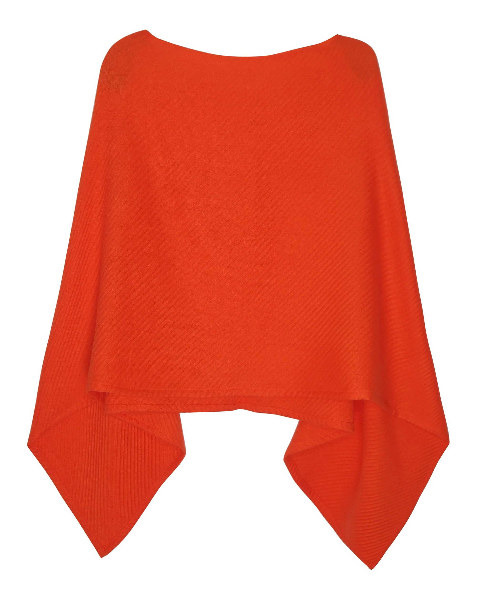 dy_mode Strickponcho Damen Poncho in Unifarben Leichtes Strickponcho Umhang Rillen-Struktur Rillen-/Rippstruktur, in Unifarbe