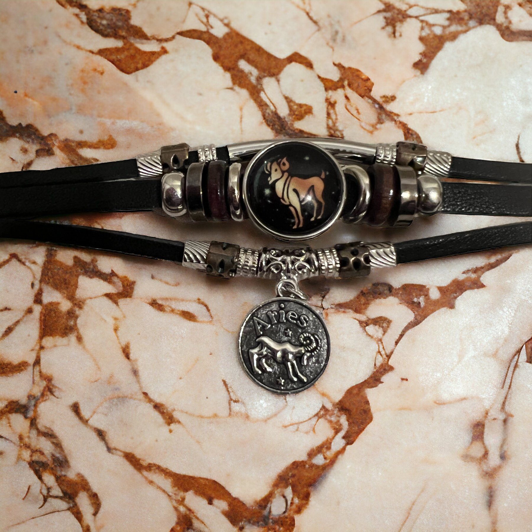 Stelby Armband mit Gravur Armband Sternzeichen Widder mit 3D Gravur im Glas (Weihnachtsgeschenk, Geburtstagsgeschenk, Valentinstaggeschenk, modern, minimalistisch), langlebig, pflegeleicht, unisex