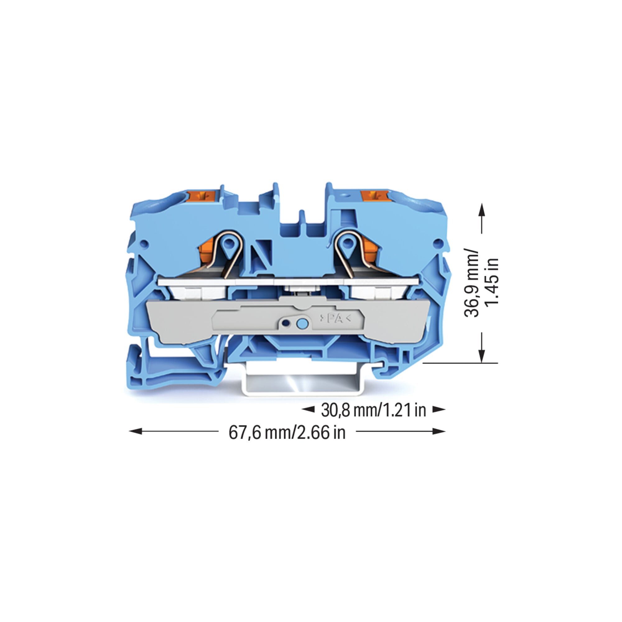WAGO Verbinder WAGO GmbH& Co. KG 2-Leiter-Durchgangsklemme 10qmm, blau 2210-1204 25 S