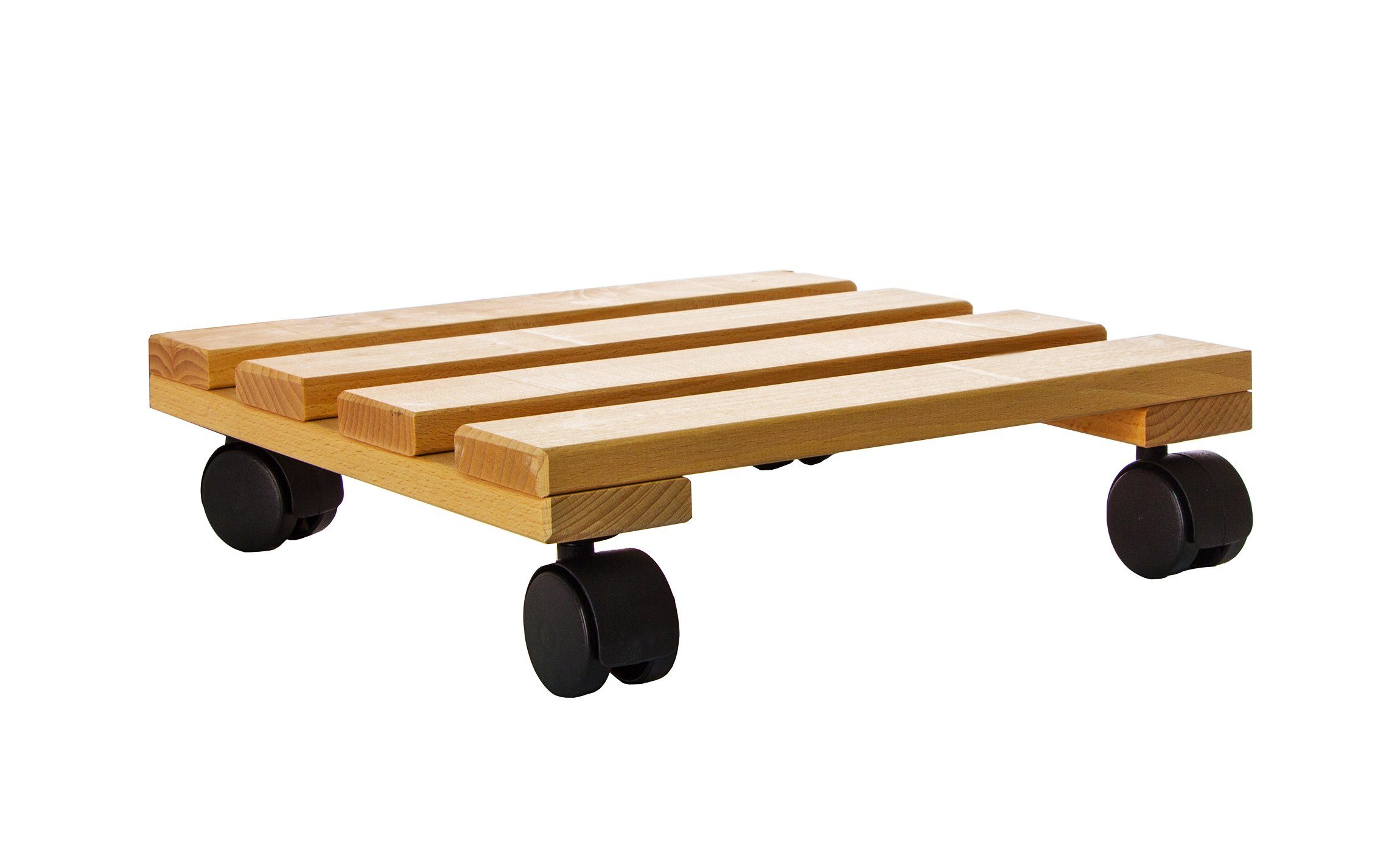 BigDean Blumentopfuntersetzer Pflanzenroller eckig Buchenholz Holz günstig online kaufen