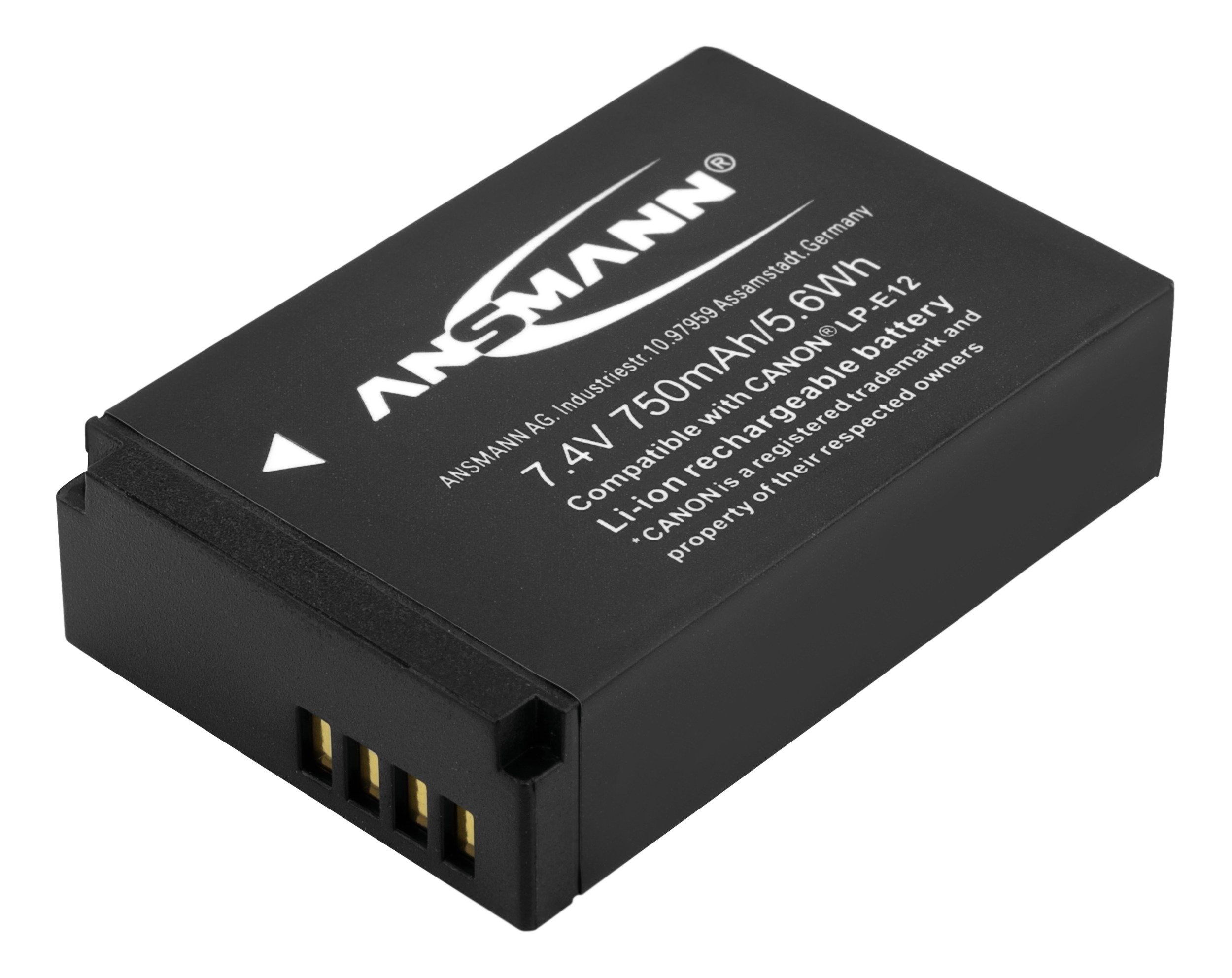 ANSMANN AG A-Can LP-E12 Li-Ion Digicam Akku 7,4V/750 mAh für Canon Kamera Akku 750 mAh (7.4 V)