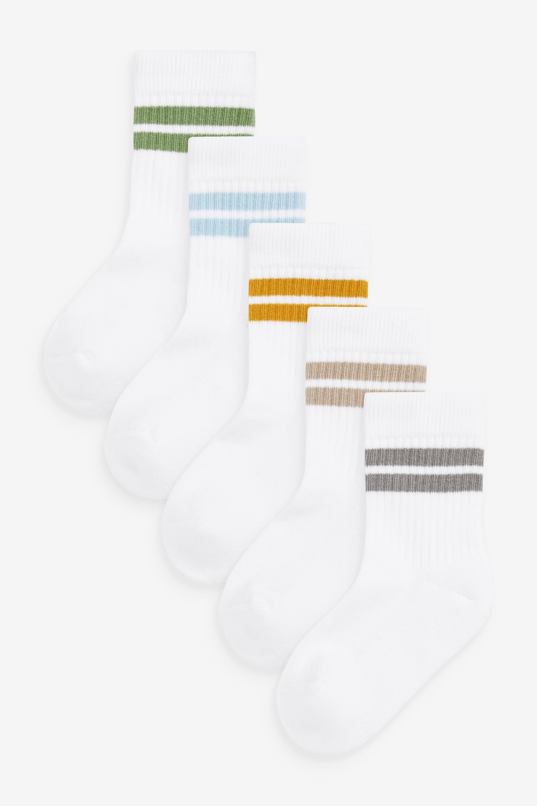 Next Kurzsocken Gerippte Socken im 5er-Pack mit Randstreifen (5-Paar)