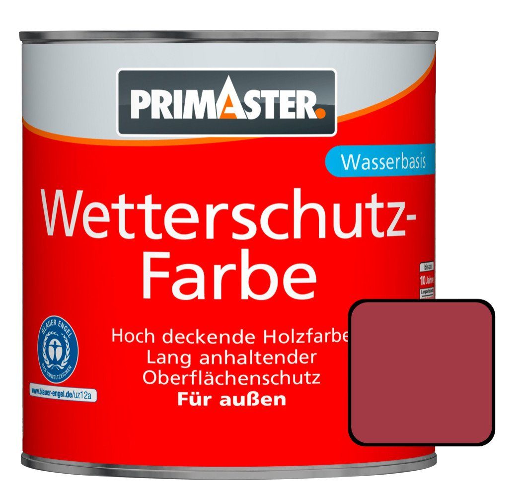 Primaster Holzschutzlasur Primaster Wetterschutzfarbe 750 ml schwedenrot