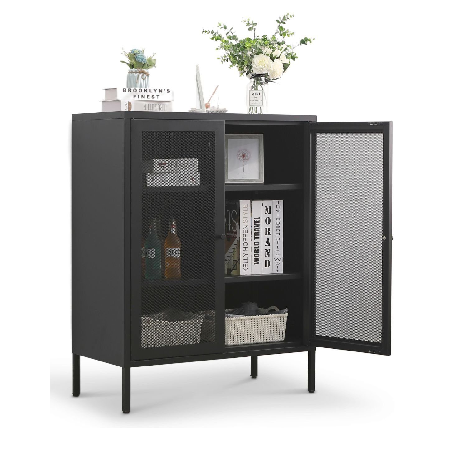 Mein-Regal Highboard MESH, Schwarz Highboard aus günstig online kaufen