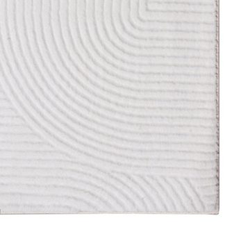 Teppich Teppich Wohnzimmer Hoch-Tief-Effekt Antirutsch Linienmuster weiß, Teppich-Traum, rechteckig, Höhe: 16 mm