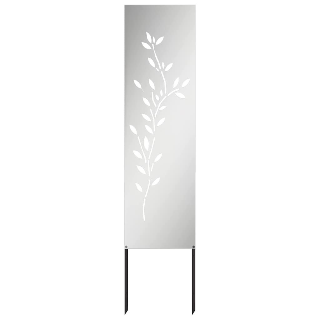 vidaXL Wandbild Garten Sichtschutz-Leinwand Silber 32 x 140 cm Verzinkter S günstig online kaufen