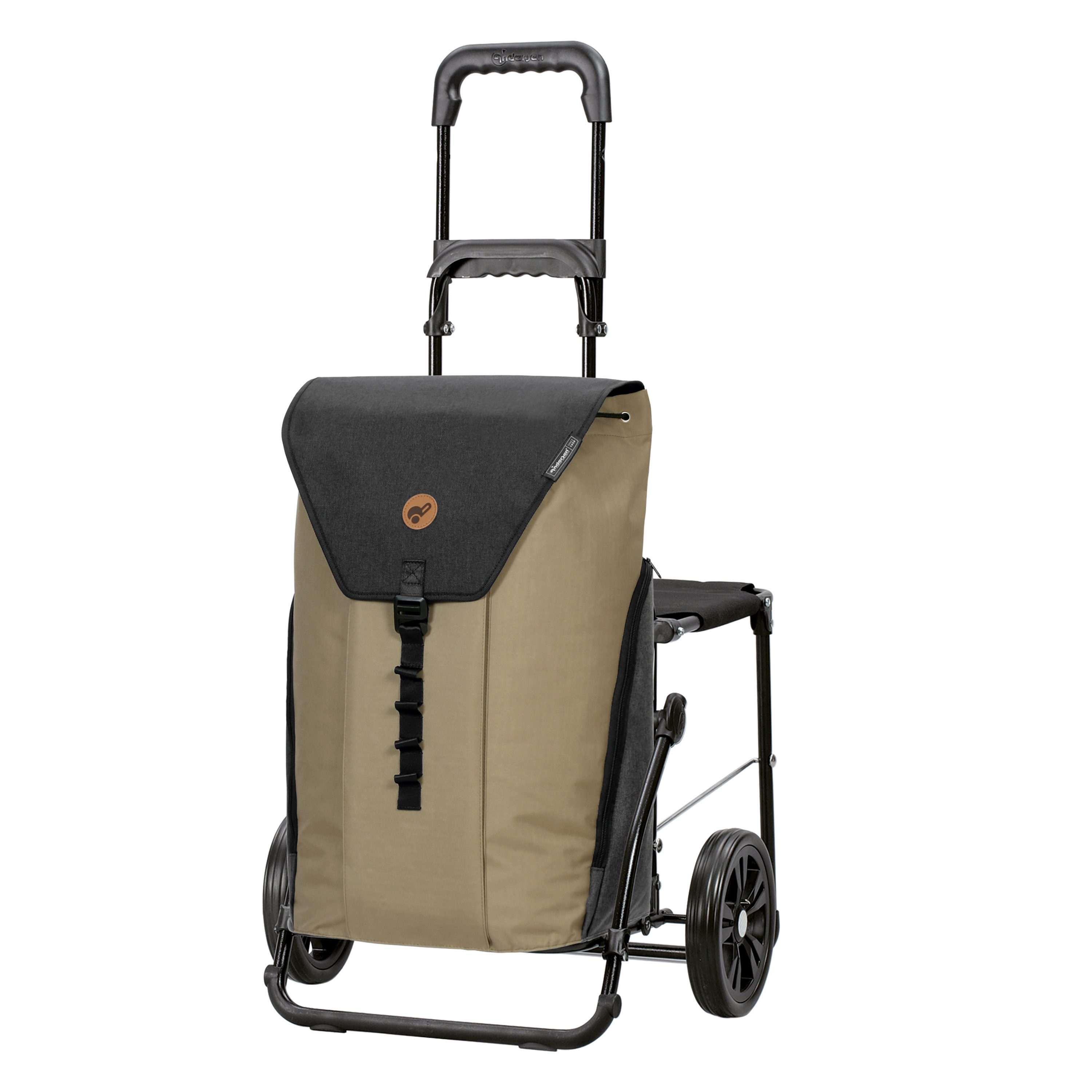 Andersen Einkaufstrolley Komfort Shopper Ture beige, klappbare Ladefläche, belastbar bis 50kg, wasserabweisend