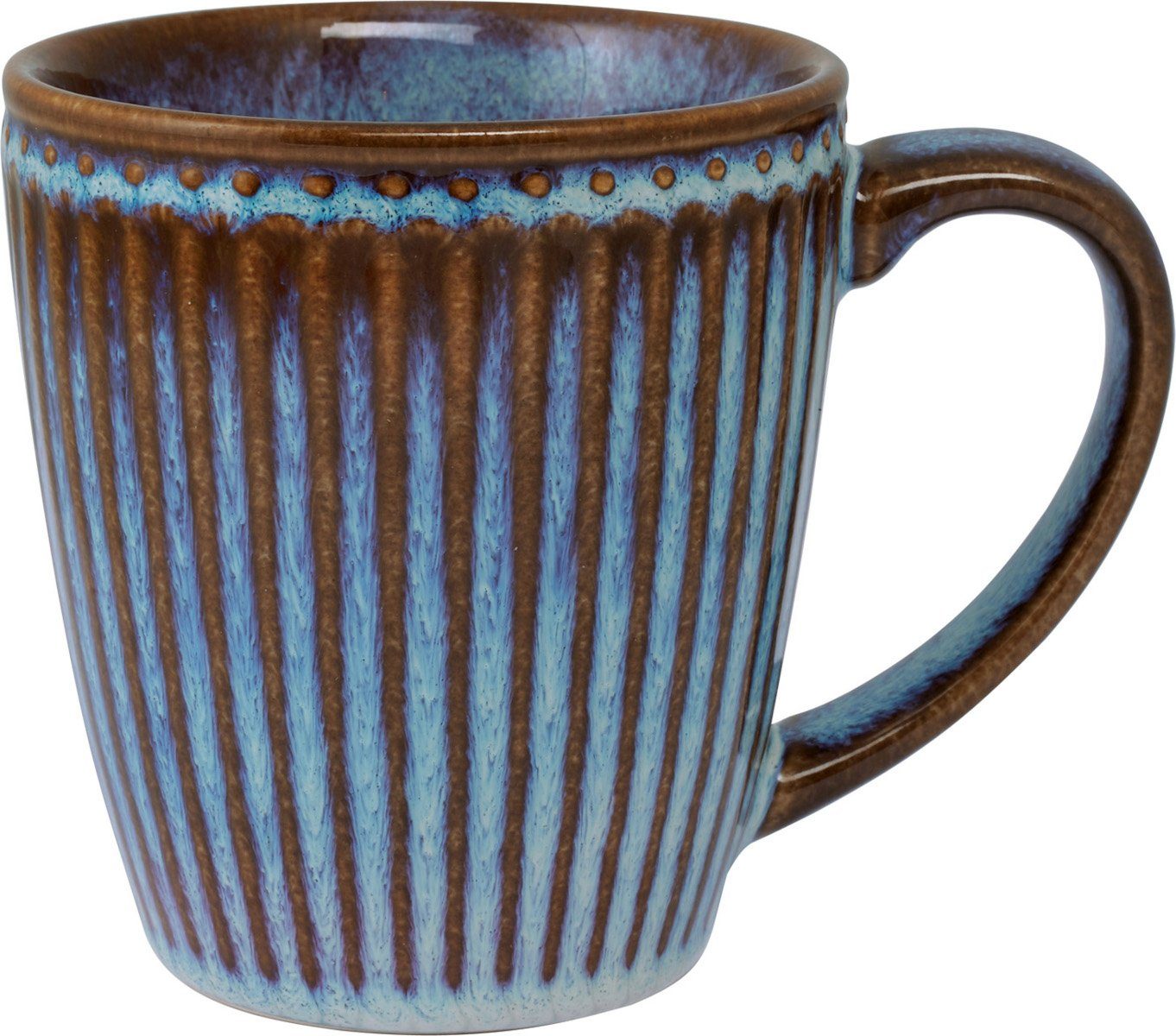 Greengate Becher Alice oyster Tasse blue 0,4l, Steinzeug
