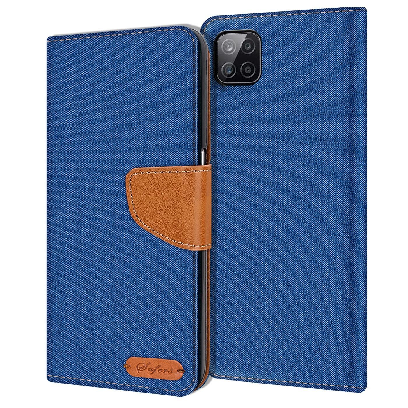 CoolGadget Handyhülle Denim Schutzhülle Flip Case für Samsung Galaxy A22 5G 6,6 Zoll, Book Cover Handy Tasche Hülle für Samsung A22 5G Klapphülle