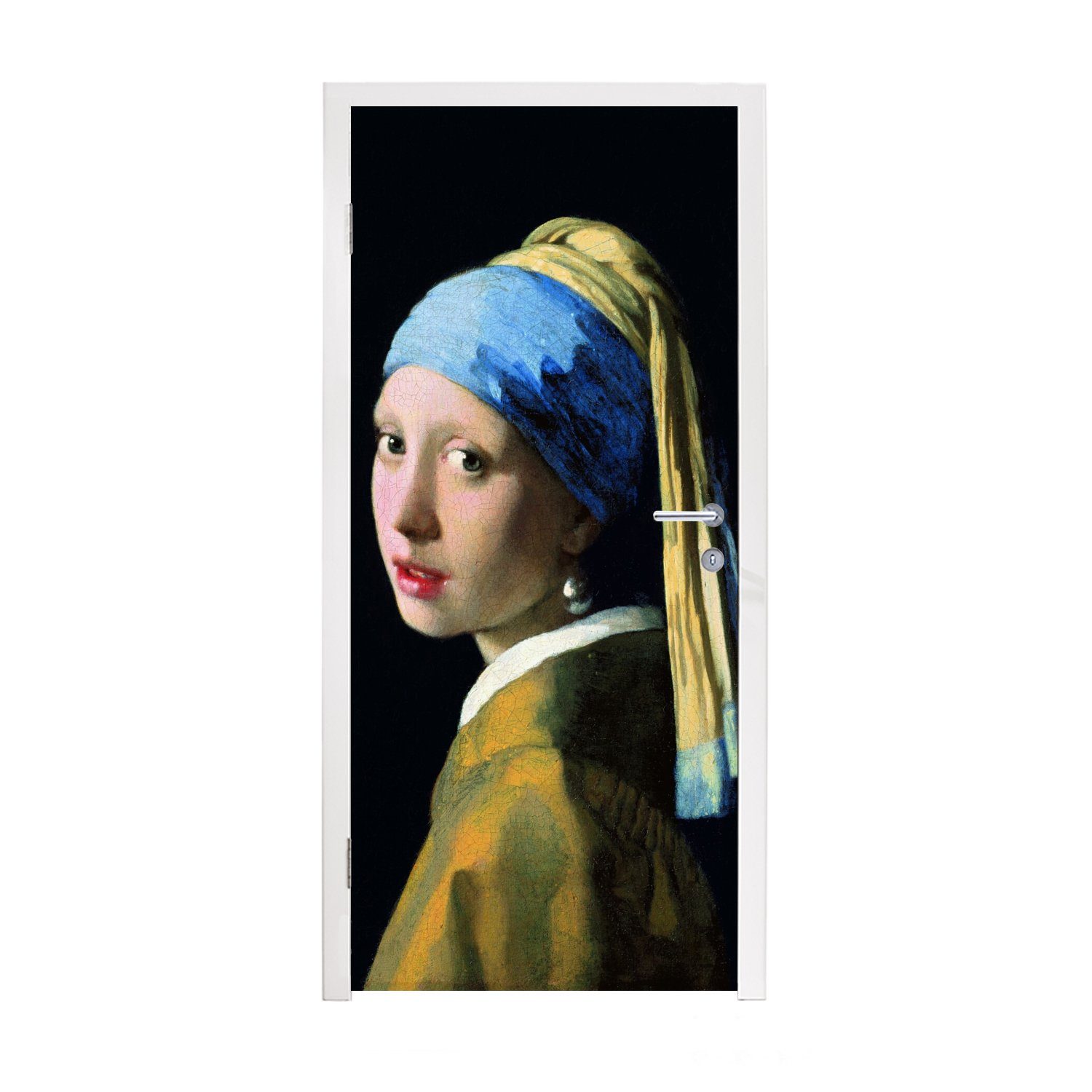 MuchoWow Türtapete Das Mädchen mit dem Perlenohrring - Johannes Vermeer, Matt, bedruckt, (1 St), Fototapete für Tür, Türaufkleber, 75x205 cm