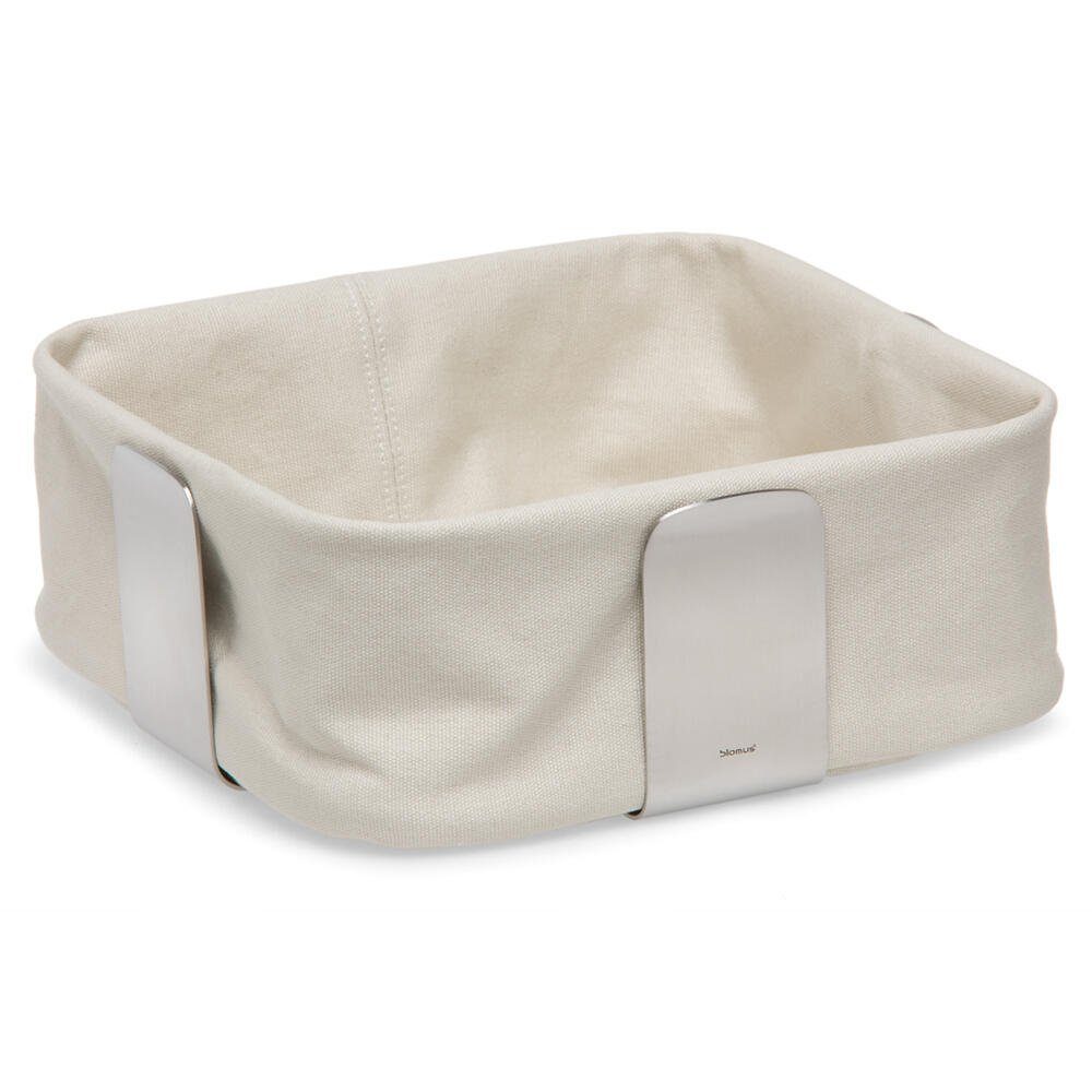 blomus Brotkorb DESA L groß Sand Stahl/Baumwolle, Gestell: Edelstahl, Korb: Baumwolle, (1-tlg)