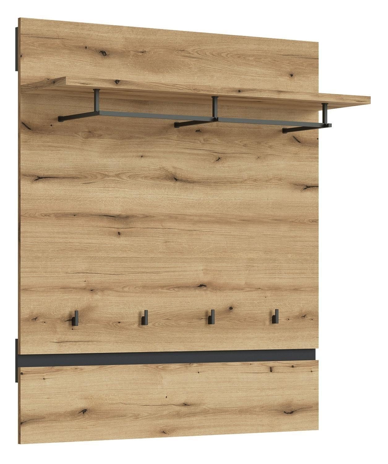 Garderobenpaneel CORTE, Coast Evoke Eiche Dekor, mit Hutablage, B 100 cm x H 116 cm