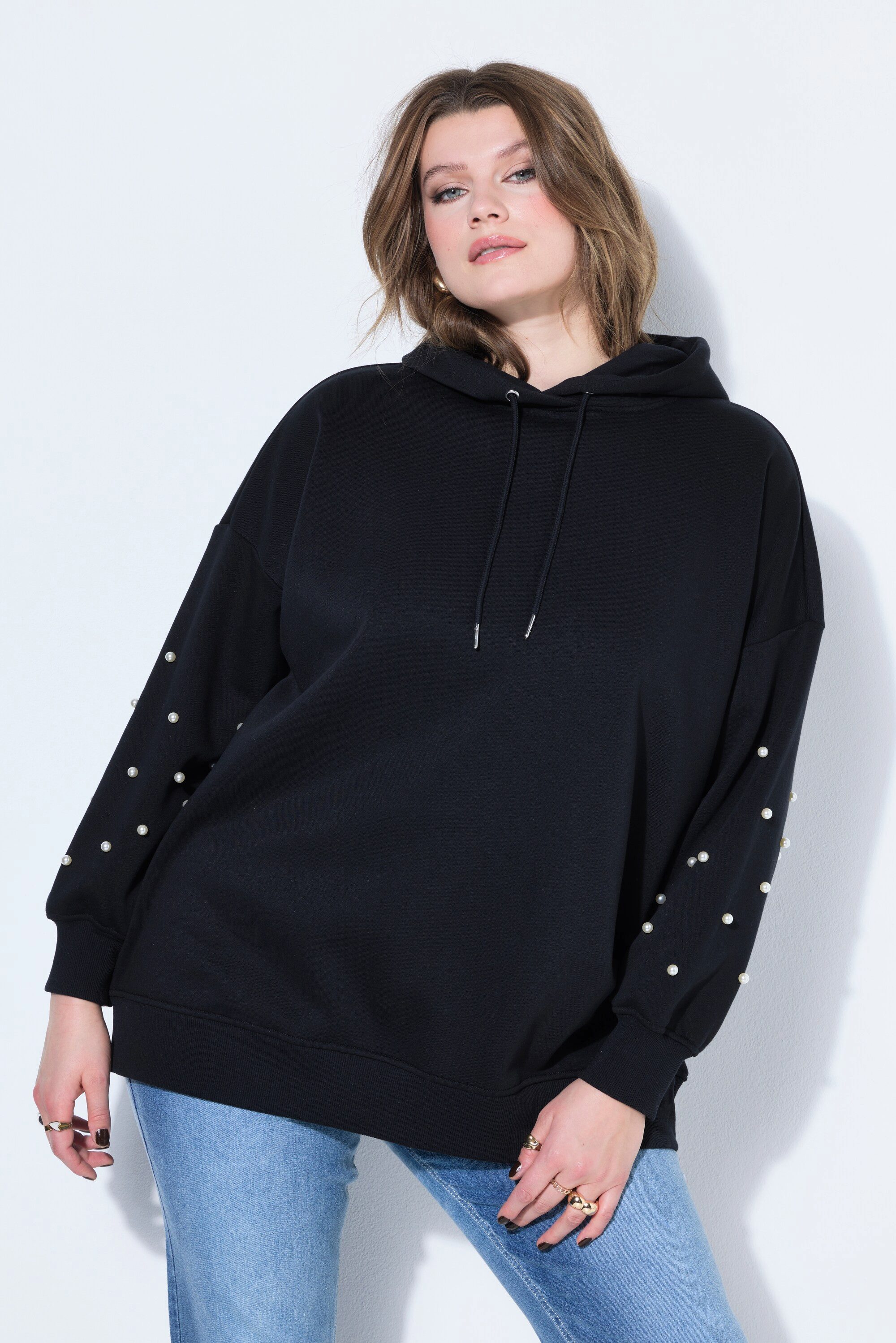 Studio Untold Sweatshirt Hoodie Oversize Shape Zierperlen Kapuze