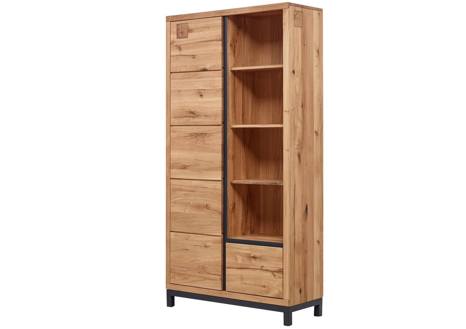 Massivmoebel24 Bücherregal, 1-tlg., Bücherregal Wildeiche 100x40x200 natur geölt VILLANDERS #139