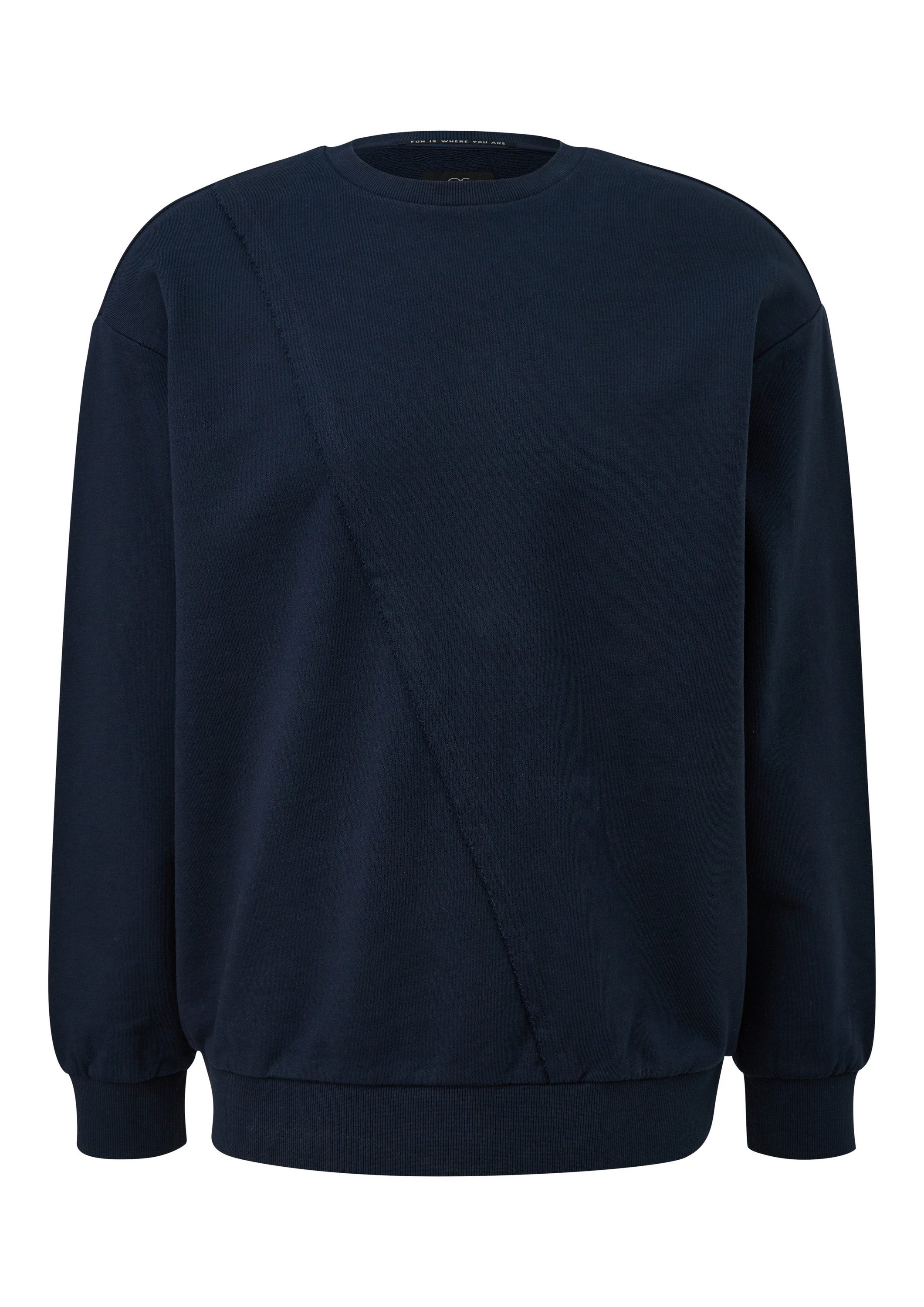 QS Sweatshirt Sweatshirt Sweatshirt mit asymmetrischer Teilungsnaht günstig online kaufen