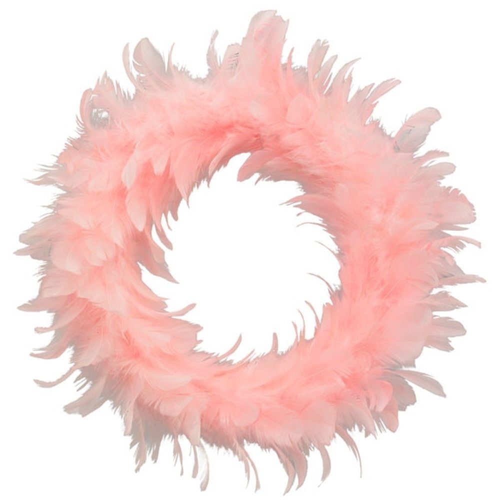 Exner GmbH Garten- & Wohnaccessoires Dekokranz Federkranz Rosa Deko Hänger Ostern Frühling 25 cm