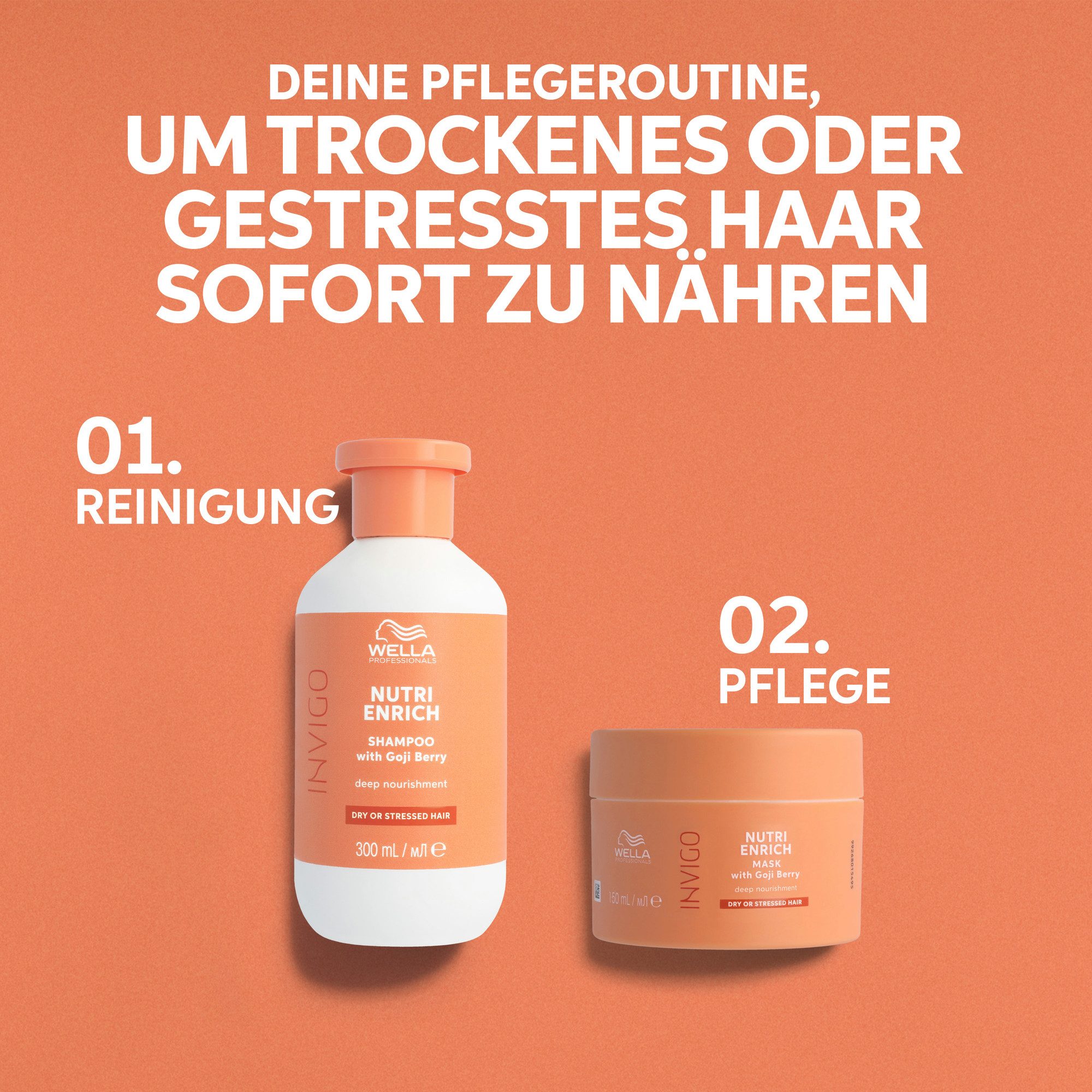 Wella Professionals Haarmaske INVIGO NUTRI-ENRICH DEEP NOURISHING MASKE, Anti-Frizz-Effekt, feuchtigkeitsspendend, für strapaziertes Haar
