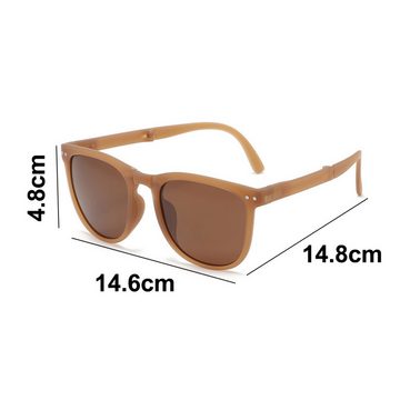 Rnemitery Sonnenbrille Faltbare Vintage Polarisierte Sonnenbrille für Damen UV400 Schutz