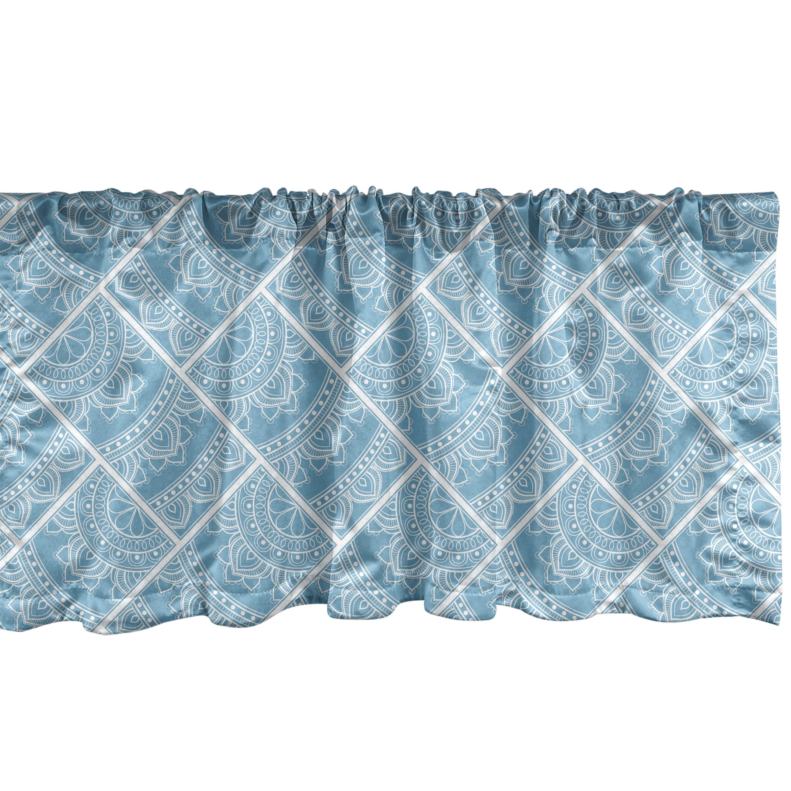 Scheibengardine Vorhang Volant für Küche Schlafzimmer Dekor mit Stangentasche, Abakuhaus, Microfaser, Jahrgang Paisley Stil
