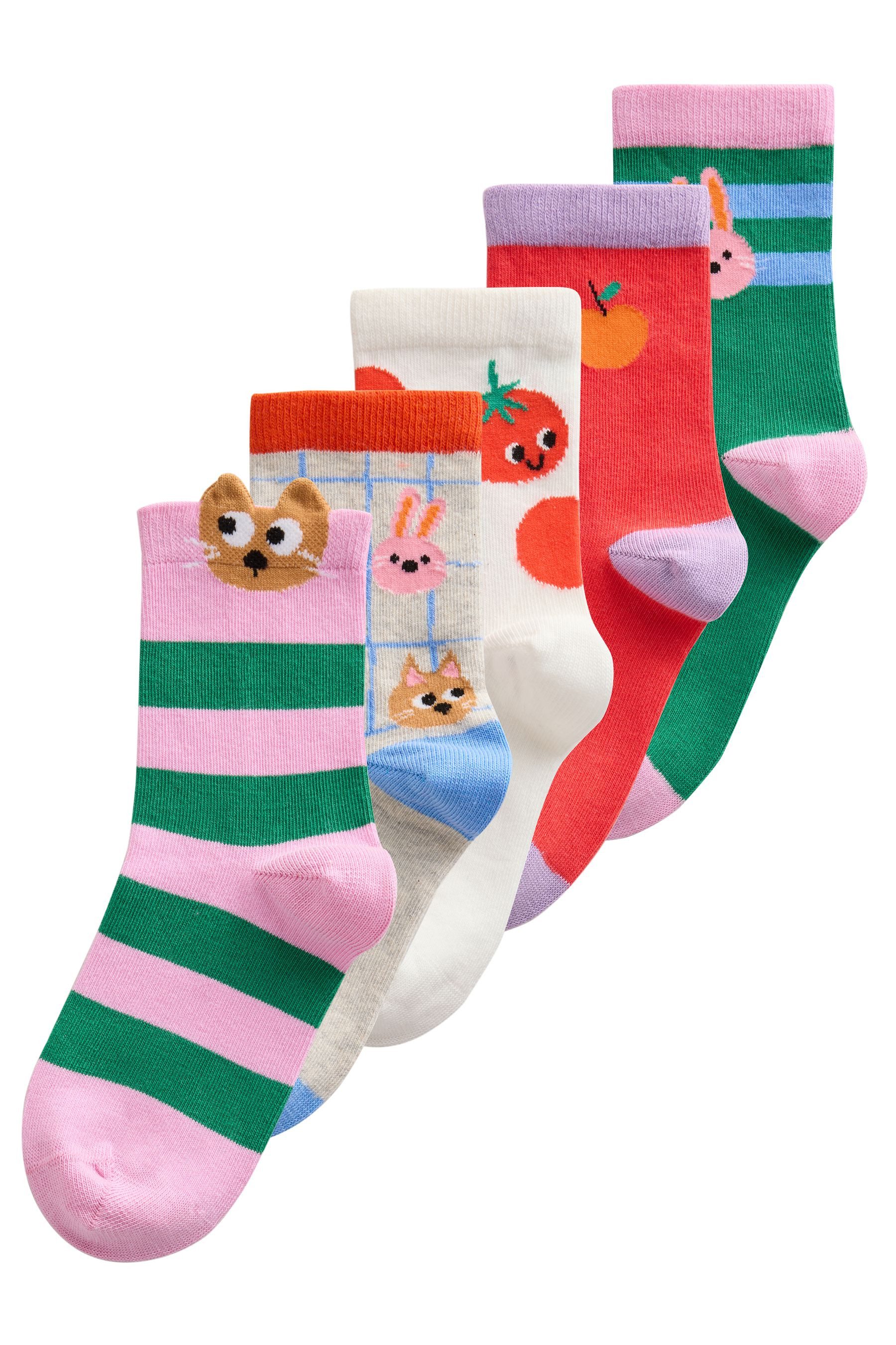 Kurzsocken Figuren-Socken mit hohem Baumwollanteil, 5er-Pack