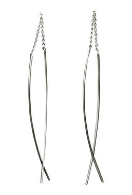 SILBERMOOS Paar Ohrhänger Moderne Ohrhänger zum Durchziehen, 925 Sterling Silber