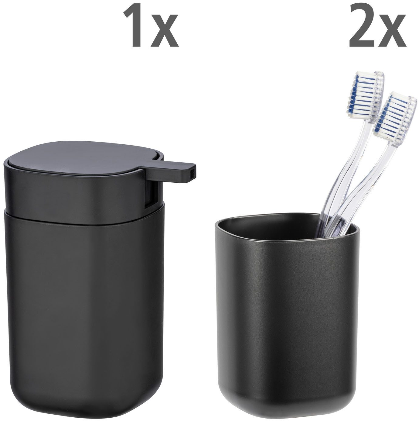 WENKO Badaccessoire-Set Davos, Set, 2 tlg., bestehend aus Seifenspender, 2x günstig online kaufen