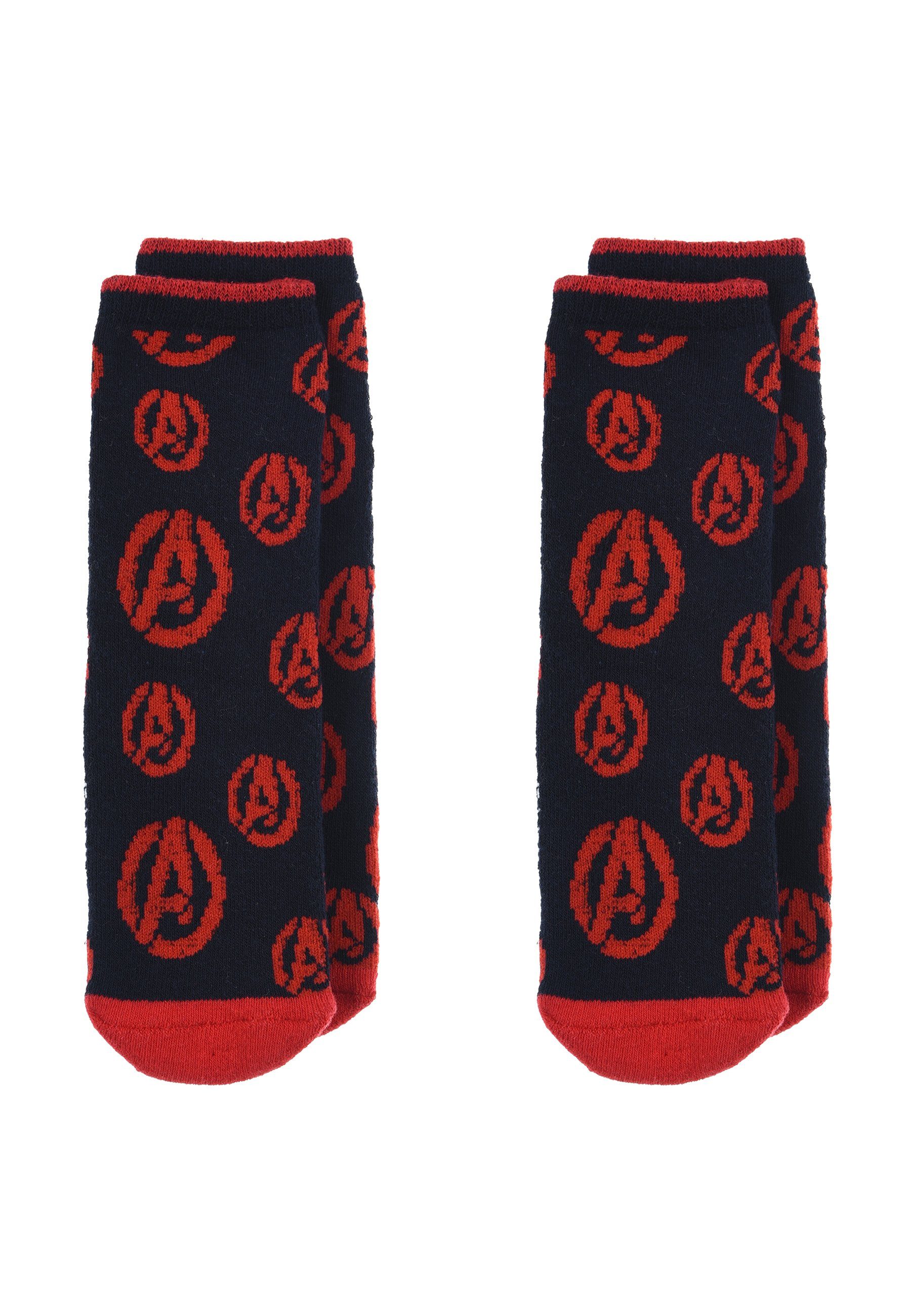 The AVENGERS ABS-Socken Kinder Jungen Socken 2 Paar Set Gumminoppen Stopper-Socken Strümpfe (2-Paar) mit anti-rutsch Noppen
