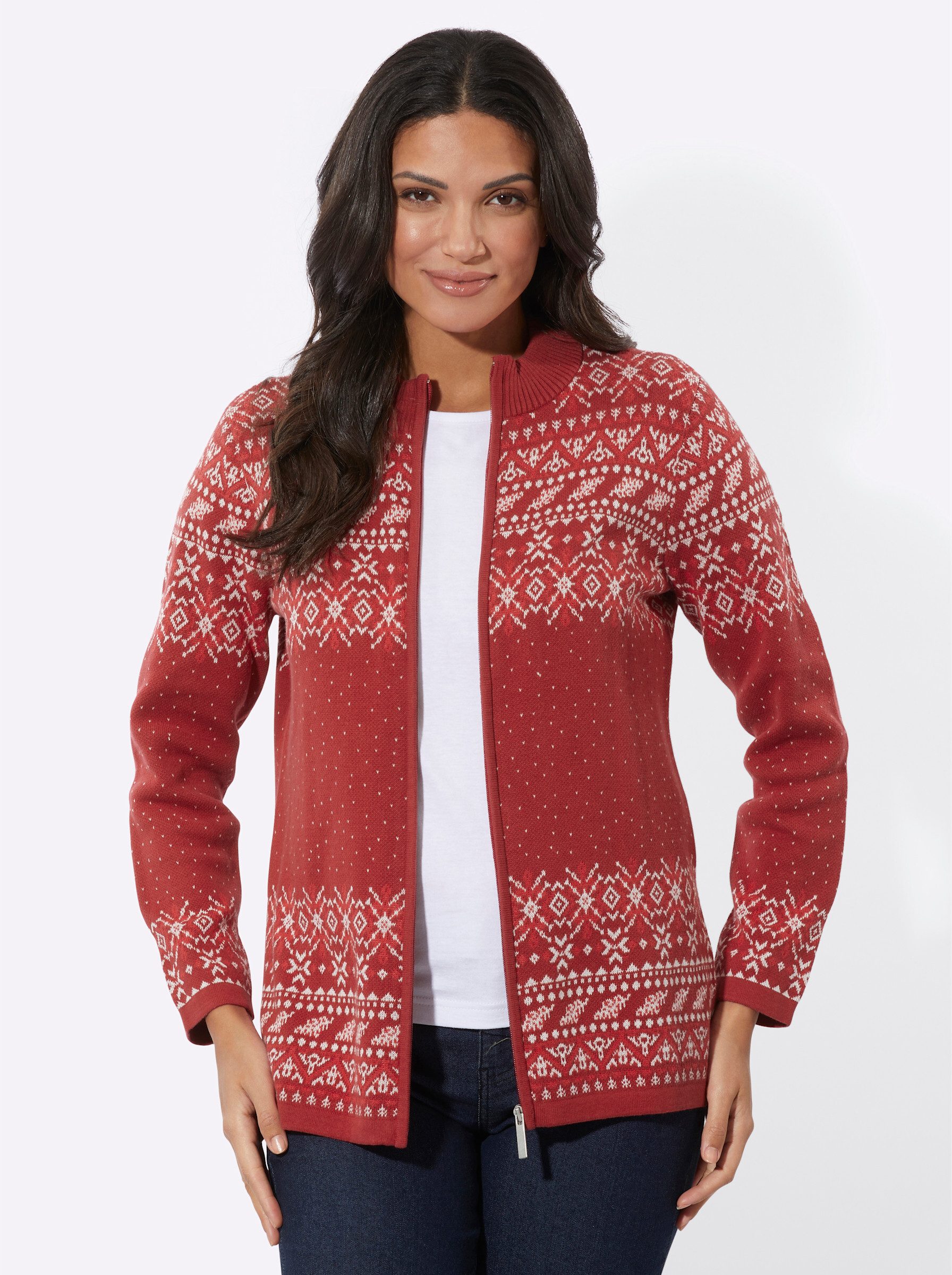 Sieh an! Strickjacke Jacquardstrickjacke günstig online kaufen