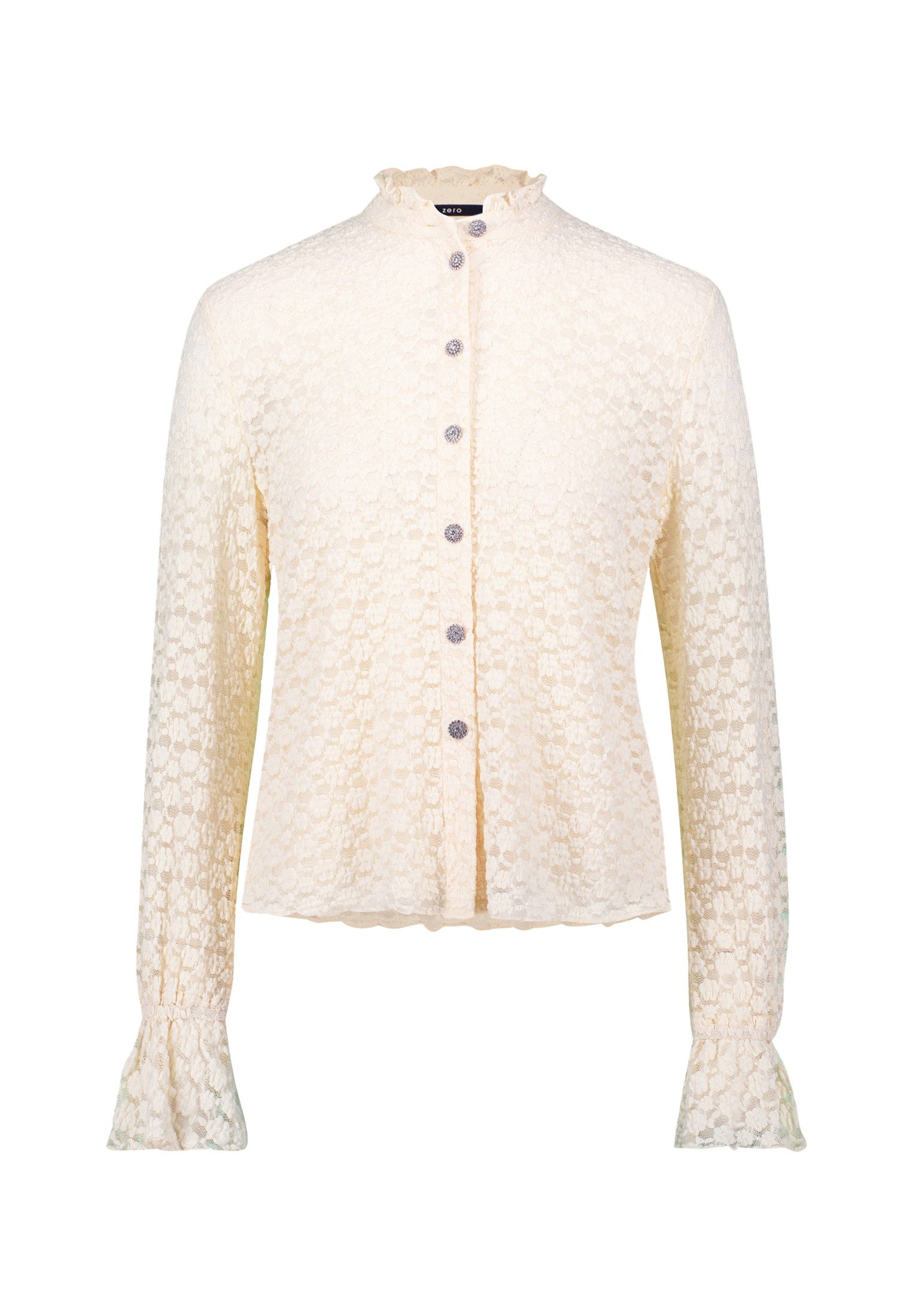 Zero Spitzenbluse Damen mit Knopfleiste günstig online kaufen