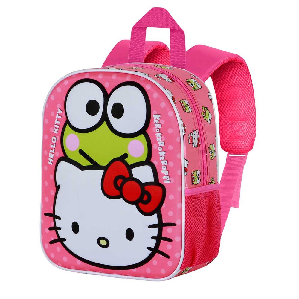 Karactermania Kinderrucksack Sanrio Hello Kitty kleiner Rucksack Kindertasche Kindergartenrucksack, Integriertes Namensschild, 3D Optik