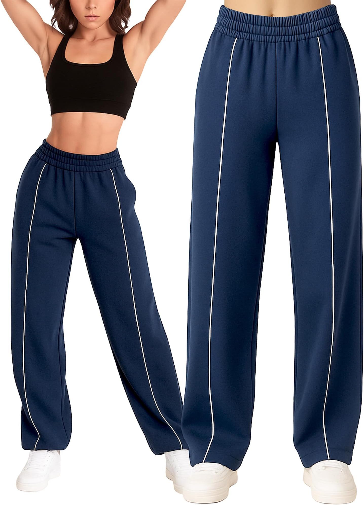 Smilodox Jogginghose Damen Siara, Bequeme Freizeithose mit Seitentaschen Trainingshose mit verstellbarem Beinabschluss