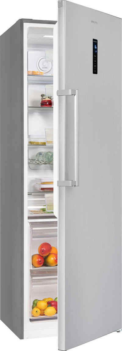 exquisit Vollraumkühlschrank KS360-V-HE-040D, 185 cm hoch, 60 cm breit, 359 Liter Nutzinhalt, NoFrost, Display